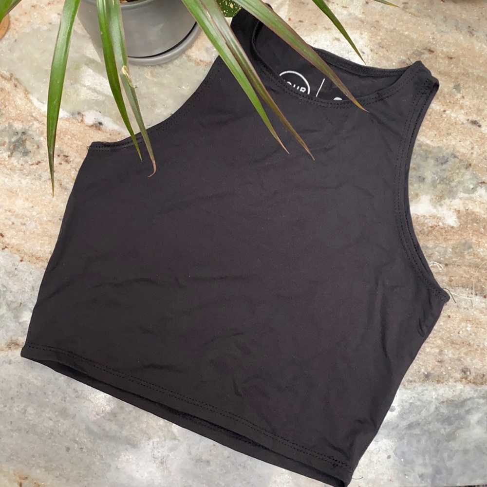 Four Thirteen Illusion Crop Top Black